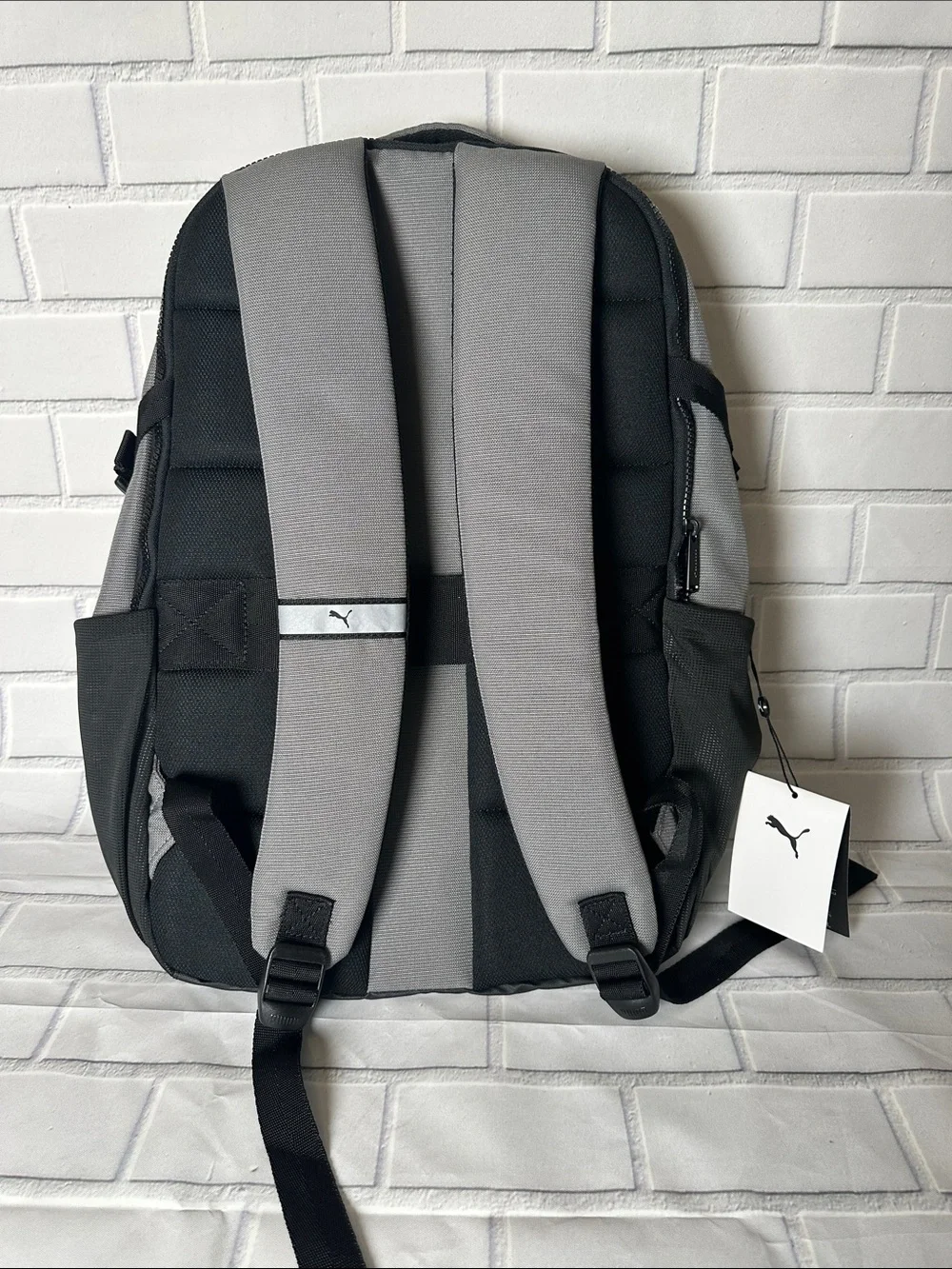 NWT Puma Large Gray and Black Backpack with Multiple Compartments